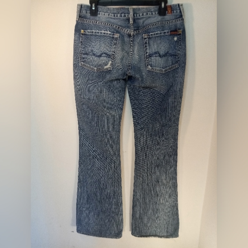 7 For All Mankind Distressed Bootleg/Wide Leg Jeans | Size 30 | NWOT - Picture 5 of 11